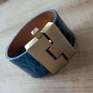 Leighelena Blue Alligator Cuff